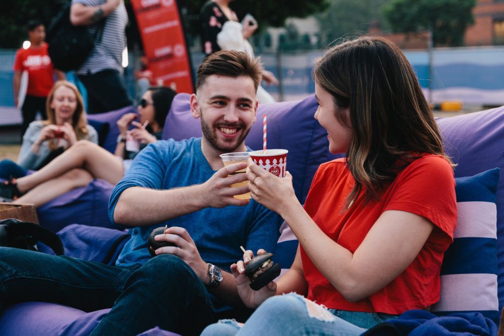 People Smiling in theater